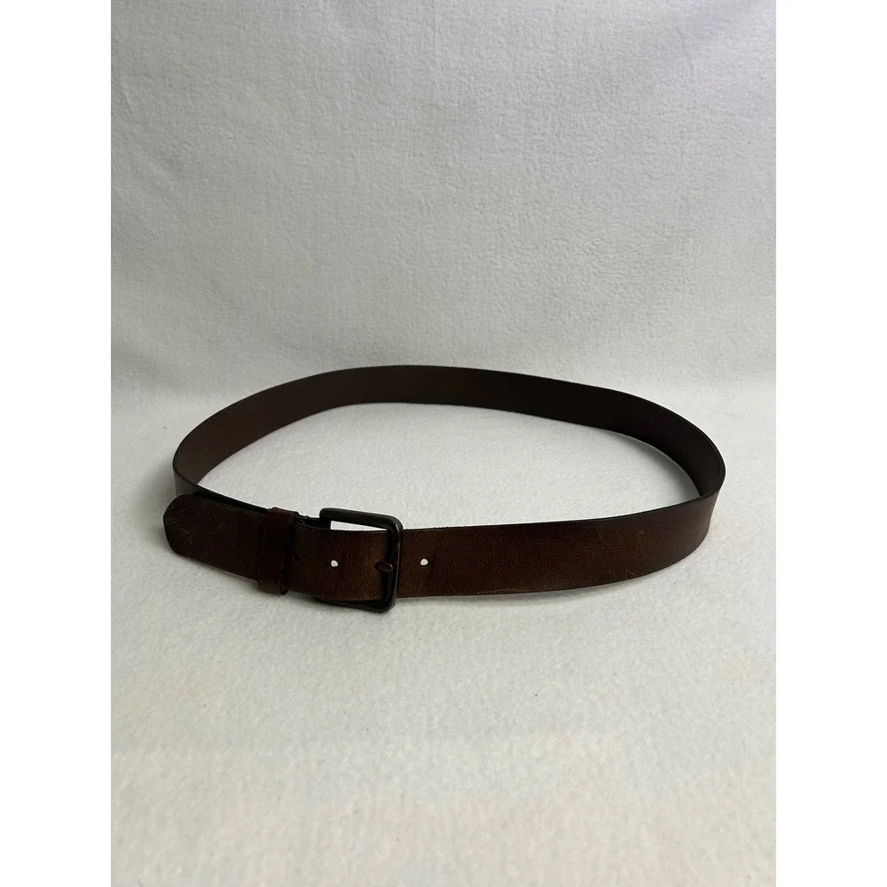 Rugged‎ Distressed Pull&Bear Mens 51 Brown Genuine Leather Casual Buckle Belt